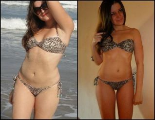 The girl before and after the diet Favorite